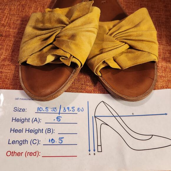 1. State Twist Knot Slides Sz 10.5 Gold Suede Slip On Flat Casual Sandals - Picture 7 of 9
